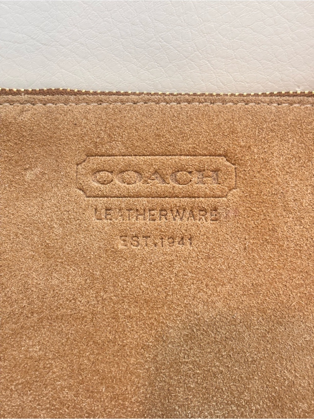 COACH Y2K Leatherware Tan Suede Tassle Wristlet - Picture 3 of 14